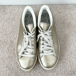 Puma Basket Gold Metallic Low Top Sneakers